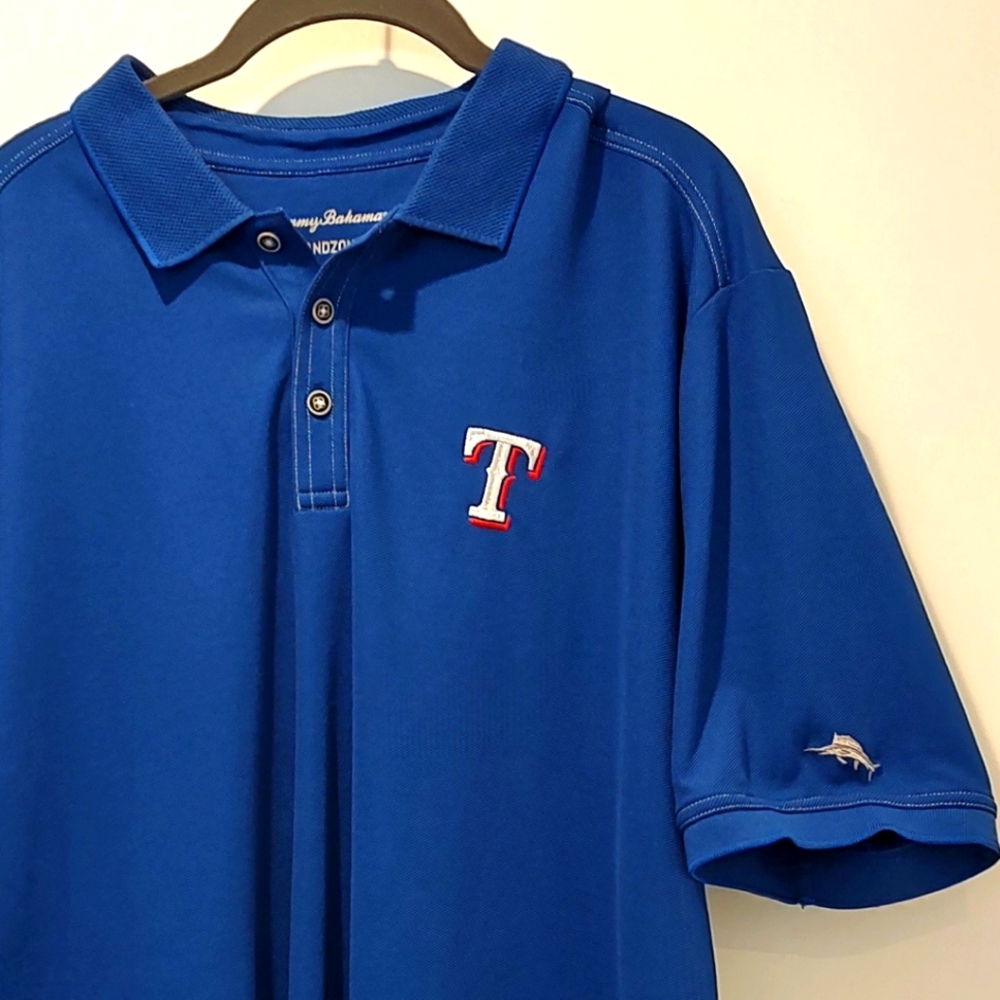 Tommy Bahama IslandZone Texas Rangers MLB Baseball Polo Blue XL